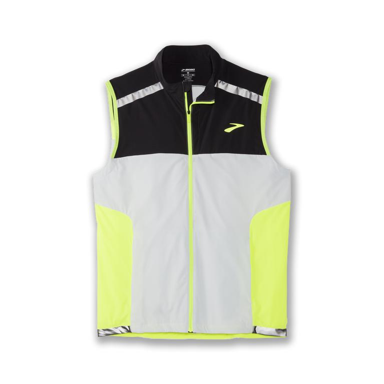 Brooks Carbonite Men's Running Vest - Icy Grey/Black/NIghtlife/GreenYellow (20348-KYPO)